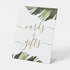 Palm Tropical Floral Duschkarten & Geschenke Sockelschild