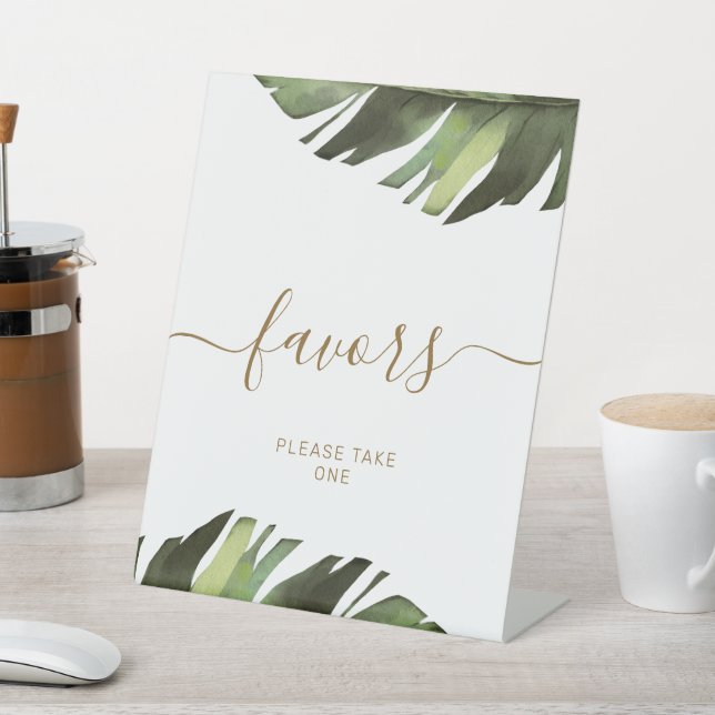 Palm Tropical Floral Shower Favorit-Zeichen Sockelschild (In SItu)