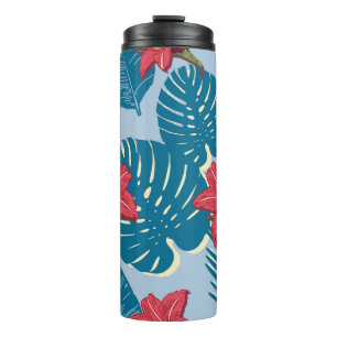 Palm tropical nahtlos blattblau thermosbecher