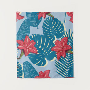 Palm tropical nahtlos blattblau wandteppich