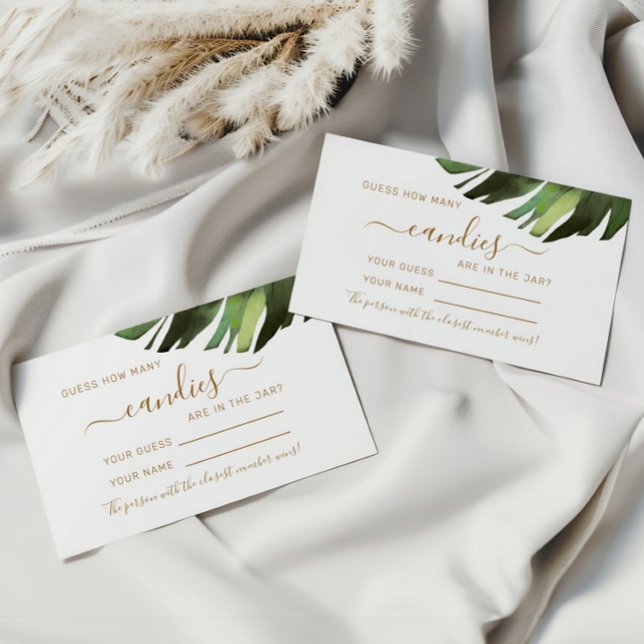 Palm Tropical Wie viele Candies Showspielkarte Platzkarte (Von Creator hochgeladen)