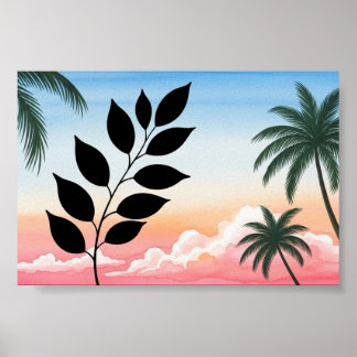 Palm und Pflanze Poster