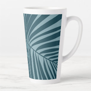 Palm- und Tropenblatt abstrakt in blau-grün grau Milchtasse