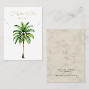 Palm Watercolor Necklace Display Business Card Visitenkarte