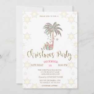 Palm Weihnachtsbaum Present Company Party Einladung