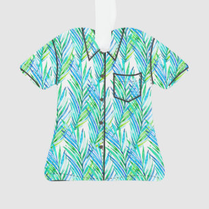 Palm Whisperer Hawaiian Tropical Aloha Shirt- Turq Ornament