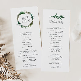 Palm Wreath Wedding Zeremony Program Programm