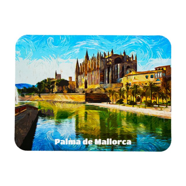 Palma de Mallorca Baleares Ölfarbe Magnet (Horizontal)