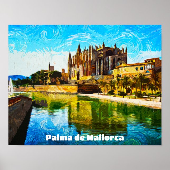 Palma de Mallorca Baleares Ölfarbe Poster (Vorne)