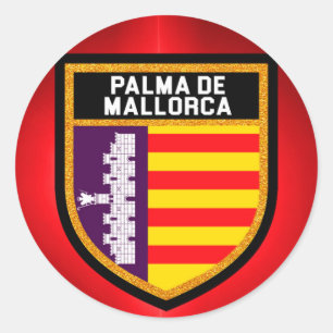 Palma de Mallorca Flagge Runder Aufkleber