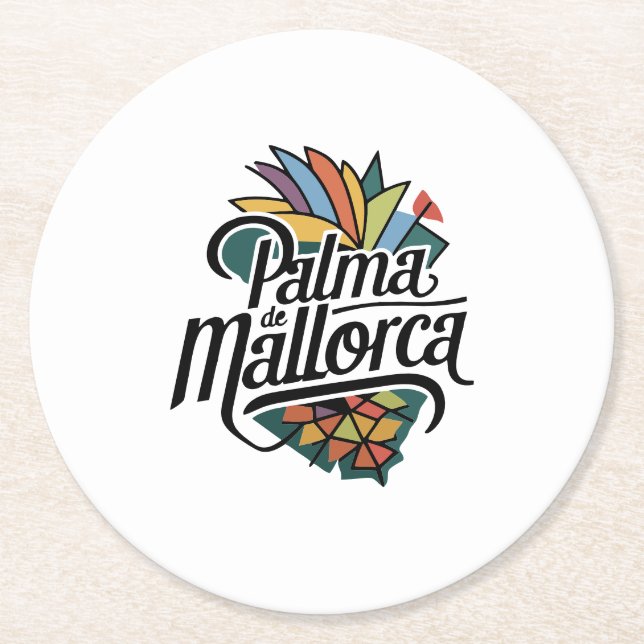 Palma de Mallorca Runder Pappuntersetzer (Vorderseite)