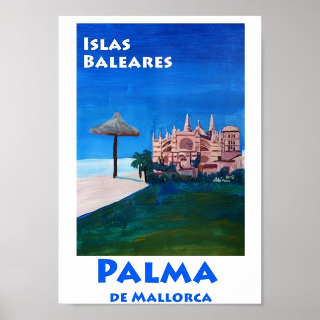 Palma de Mallorca Spanien Retro Poster (Vorne)