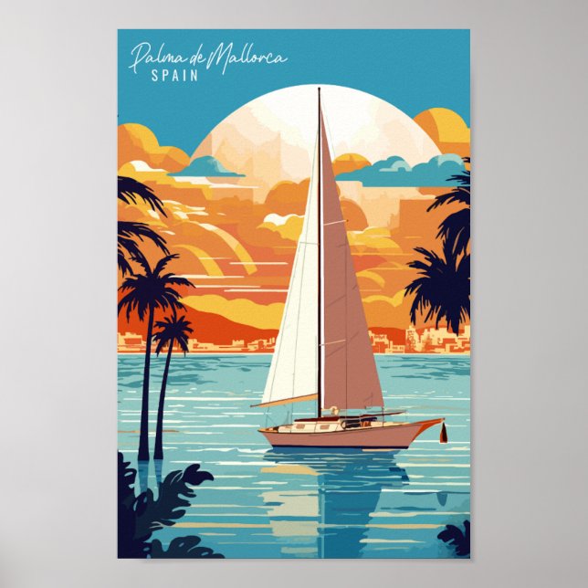 Palma de Mallorca Spanien Vintage Poster (Vorne)