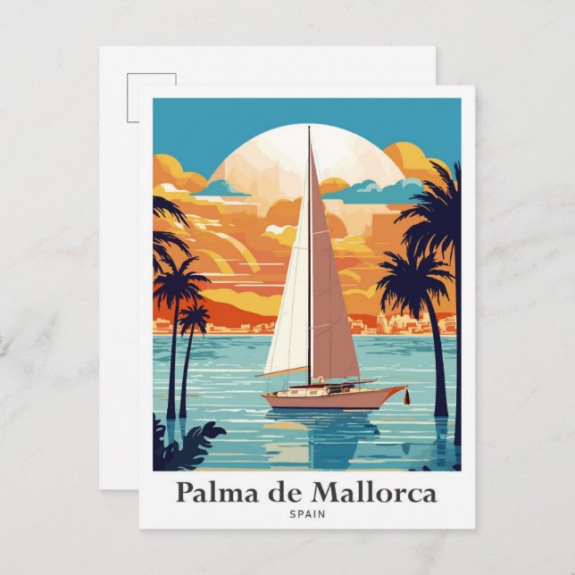 Palma de Mallorca Spanien Wandern Postkarte (Vorne/Hinten)