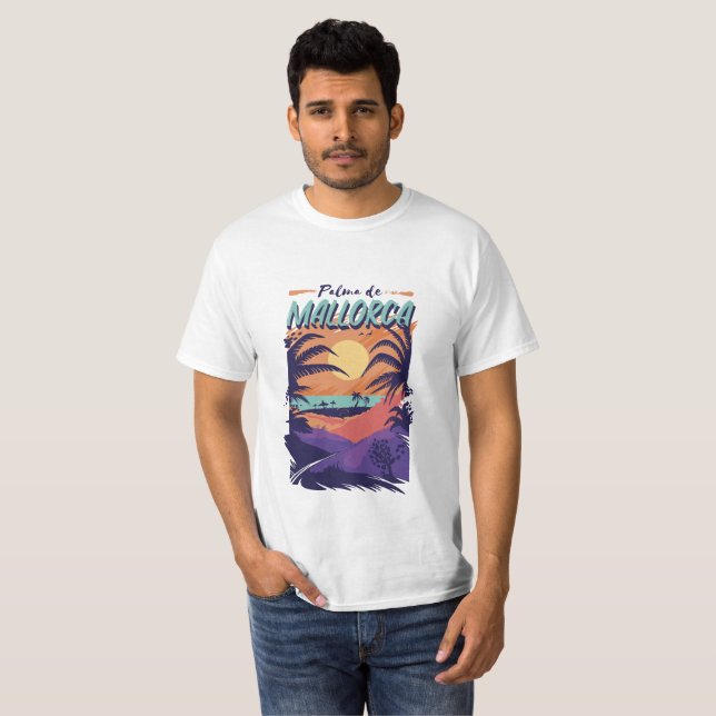 Palma de Mallorca, Strand Spanien Design T-Shirt (Vorne ganz)
