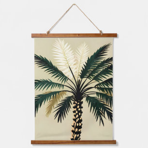 palmaciös wandteppich mit holzrahmen
