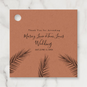 Palmbaum-Laub handgezeichnet Papier Kraft Geschenkanhänger