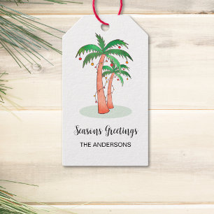 Palmbaume-Frohe Festtage Geschenkanhänger
