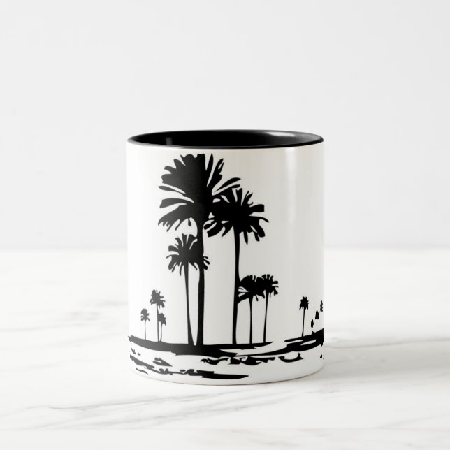 Palmbaume Zweifarbige Tasse (Mittel)