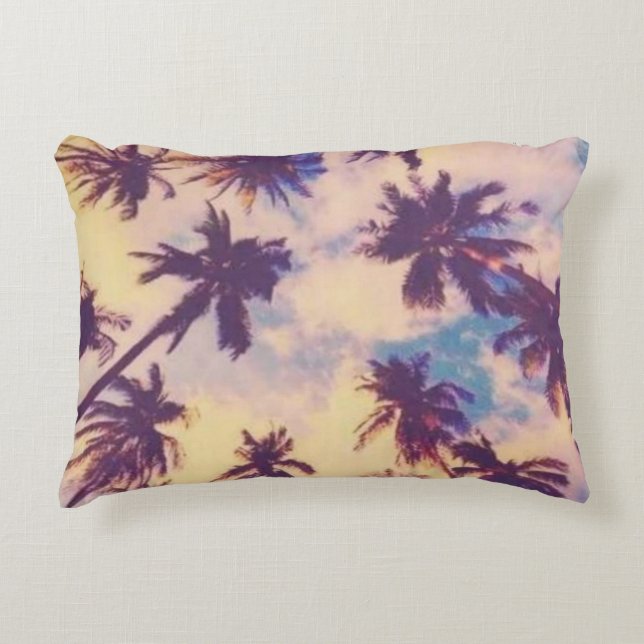 Palmbaumprint Dekokissen (Vorderseite)