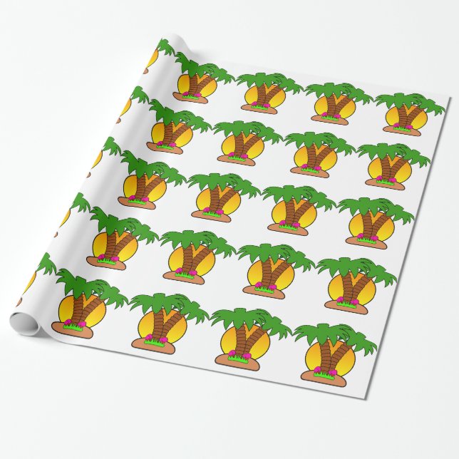 Palmbaumwackelpapier Geschenkpapier (Ungerollt)