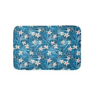 Palmblatt-Blau-Muster Badematte