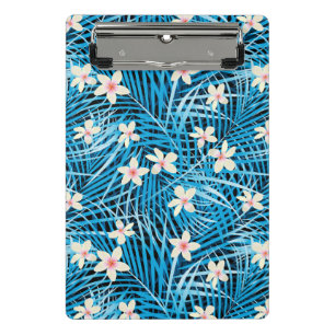 Palmblatt-Blau-Muster Mini Klemmbrett