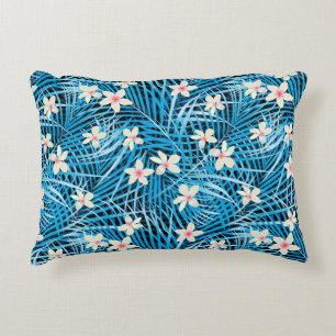 Palmblatt-Blau-Muster Zierkissen