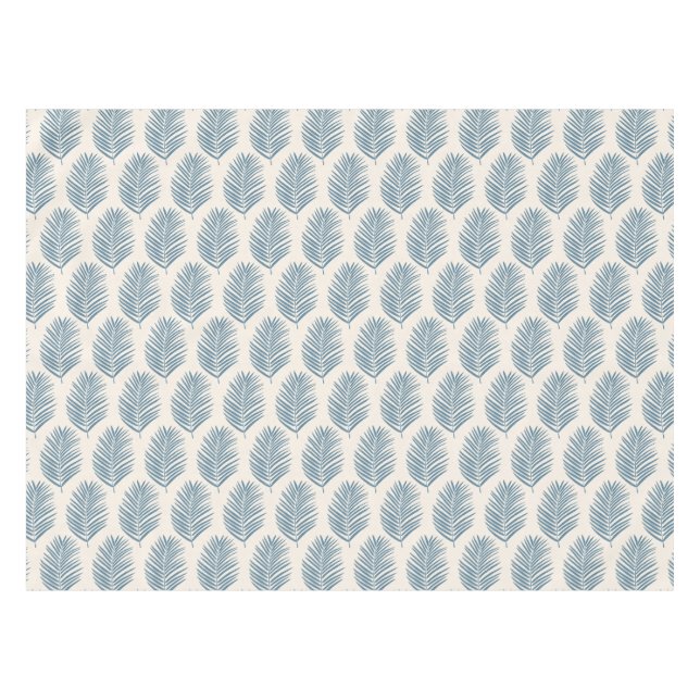 Palmblatt Blau und Creme Tischdecke (Vorderseite (Horizontal))