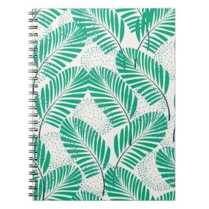 Palmblatt-Blumenmuster: Weißer Vintage-Stil Notizblock