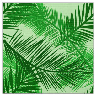 Palmblatt-Druck, Smaragd und helles Limones Grün Stoff