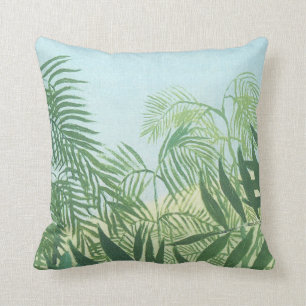 Palmblätter auf hellblauem Henri Rousseau-Kissen Kissen