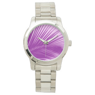 Palmblätter - orchid und lila armbanduhr