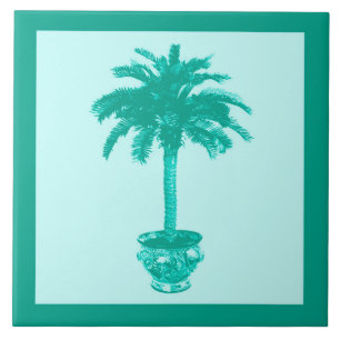 Palmblätterbaum - türkis und aqua fliese