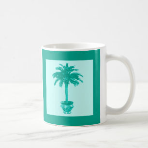 Palmblätterbaum - türkis und aqua tasse
