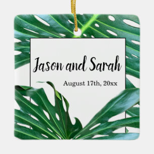 Palmblätterblättern, tropisches Blattwerk, Regenwa Keramikornament