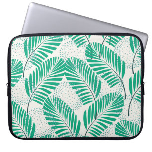 Palmblätterflora: Weiß Vintag Laptopschutzhülle