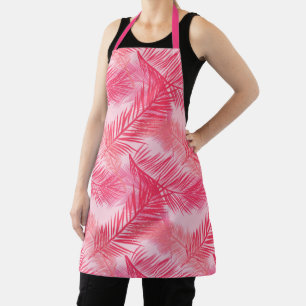 Palmblätterprint, Fuchsia, Korallen und Pastellros Schürze