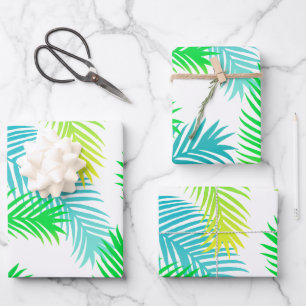 Palmblattmuster Geschenkpapier Set