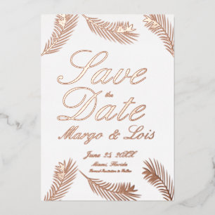 Palmblättrige Einladung Save the Date gepresste Fo
