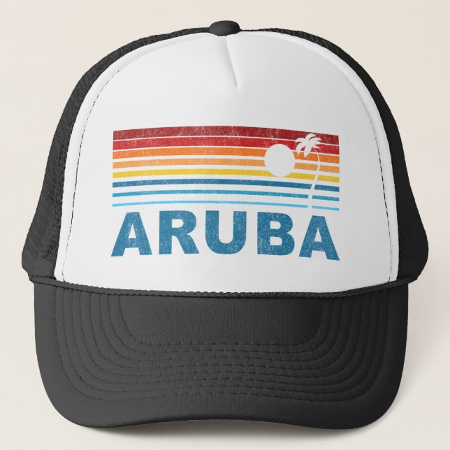 Palme Aruba Truckerkappe (Vorderseite)