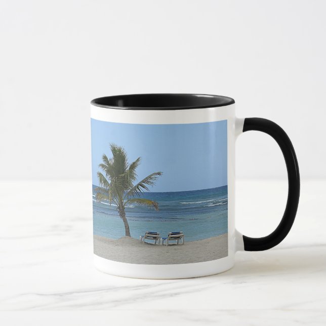 Palme auf dem Strand Tasse (Rechts)