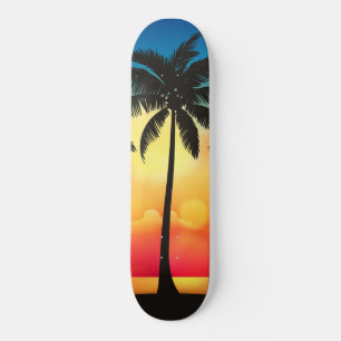 Palme bei Sonnenuntergang Skateboard