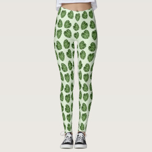 Palme-Blätter, Grüne Blätter, tropisches Muster Leggings