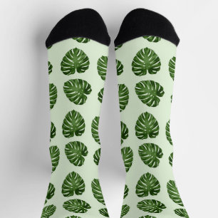 Palme-Blätter, Grüne Blätter, tropisches Muster Socken