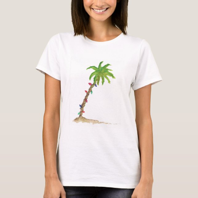 Palme Holiday Tree Tropisches Wasser Tropisches Tr T-Shirt (Vorderseite)