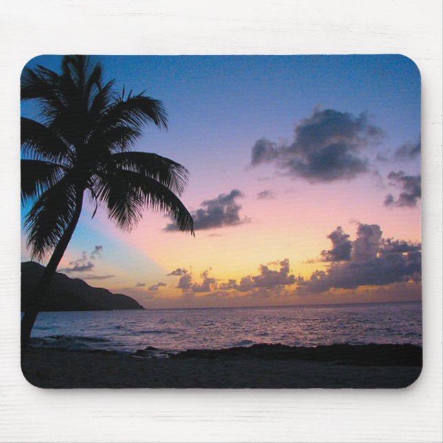 Palme im Sonnenuntergang Mousepad (Vorne)