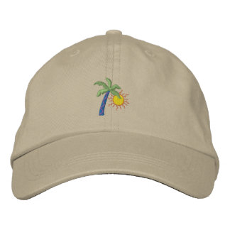 Palme mit Sonne Bestickte Baseballkappe