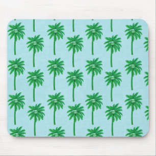 Palme-Muster auf Blau Mousepad