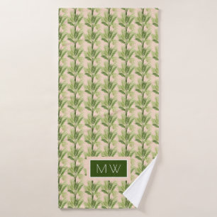 Palme-Muster des Monogramm-  Innender oasen-  Badhandtuch Set
